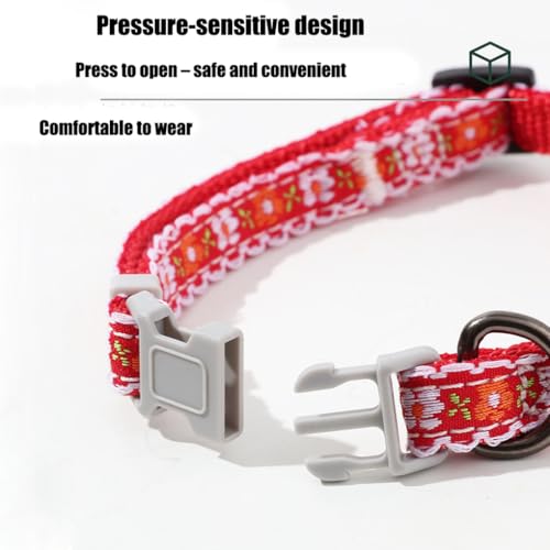 Puppy Collar XS with Bell Leash Set,Basic Puppy Collars Floral Print for XXS Xs Small Cat Pet Animal Litter Tiny Kitten Boy Girls, Blue - color: Blue