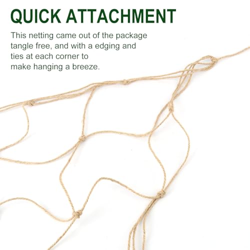 2 Pcs Plant Support Netting, Natural Jute Net, Garden Trellis Netting for Climbing Vining Plants(6.6 Ft x 9.8 Ft, 5.9 Inch Squares)
