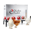 120LB Metal Chicken Feeder, Rat Proof Automatic Large Chicken Feeder with Visible Window &10 Ports, Galvanized No Waste Poultry Feeder for Chickens, Ducks, Geese - size: 120 LBS