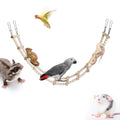 Long Bird Ladder with Wooden Rungs and Beads, Parakeet Climbing Swing Toys, Bird Cage Accessories, Wooden Climbing Bridge Toys for Parrots, Rat, Sugar Gliders, Squirrels, Snakes - size: 27.5×3.14 Inches