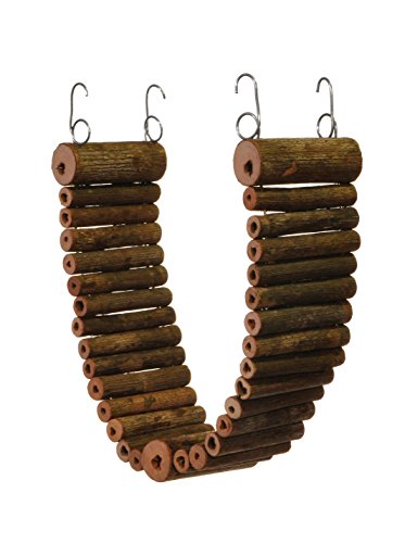 Prevue Pet Products Natural Wonder Walk Ladder | Small Hanging Wooden & Wire Activity Ladder Toy for Small Birds, Gerbils, Hamsters & Mice - size: Small