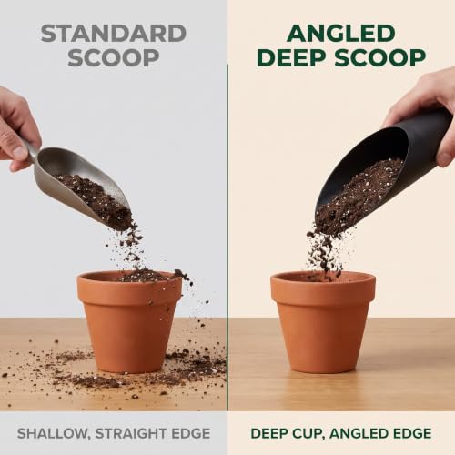 Bonsai Soil Scoops, Plastic Garden Soil Scoops, Black, Classic, Ergonomic Grip