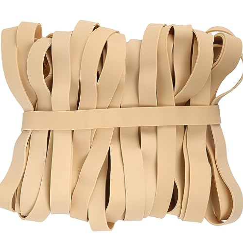 AIWOQI Rubber Bands Size 107 Heavy Duty Big Wide Rubber Band 30PCS #107 | Elastic Bands for Office Supply Trash Can File Folders Litter Box Rubber Bands (Light brown) - color: Light brown