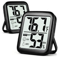2 Pack Room Thermometer Indoor Hygrometer | Monitor Temperature & Humidity, Accurate, Fast Read, Easy To View, Magnetic/Kickstand/Hanging, ℉/℃, w/ Battery, Compact - color: 2 Pcs * Classic Black ( 97%+ Choice )