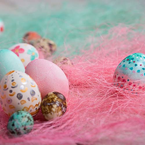 PEVOGON Pink Easter Grass Filler Paper Shreds for Easter Basket Gift Packaging Filling Egg Stuffer Party Supplies Decoration, 200G - color: Pink