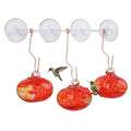 3PCS Window Hummingbird Feeder with Suction Cups(Red) - color: Red
