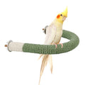 Hypeety U Shape Bird Hemp Rope Perch Parrot Cage Paw Grinding Stick Stand | U shape, natural wood with hemp rope, grinding paw naturally, birdcage accessories, for budgies/cockatiels/conures, green, L