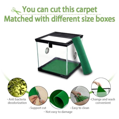 Hamiledyi Reptile Carpet 39 x 20 Inch Terrarium Bedding Substrate Liner Reptile Mat Tank Accessories for Bearded Dragon Lizard Tortoise Leopard Gecko Snake