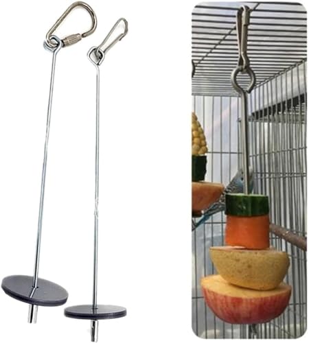 Bird Food Holder, Stainless Steel Parrot Fruit and Vegetable Skewer for Hanging up Small Animal Food Feeding Tool for Small Animal Bird Toys Watering Supplies
