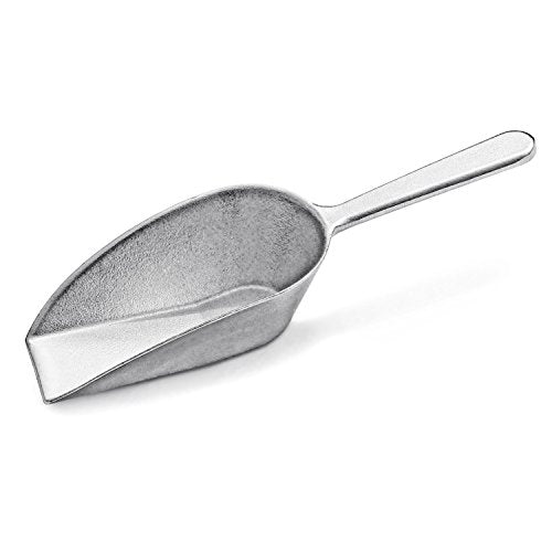 New Star Foodservice One-Piece Cast Aluminum Flat Bottom Bar Ice Flour Utility Scoop, 4-Ounce, Silver - size: 4-Ounce