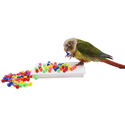QBLEEV Parrot Puzzle Toys for Parakeets, Cockatiel & Conure - Bird Intelligence Training & Foraging Toys - size: Small