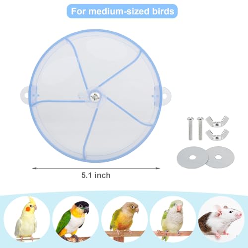 Bird Creative Foraging System Wheel Seed Food Ball Rotate Training Toy for Small and Medium Parrots Parakeet Cockatiel Conure (Clear Blue) - color: Clear blue