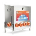 85 Pounds Automatic Chicken Feeder 6 Ports Large Gravity Fed Chicken Feeder with Adjustable Legs Perspective Window Latch & Handle for Chickens Bantams Pheasants - size: 6 Ports - 85-120 LBS