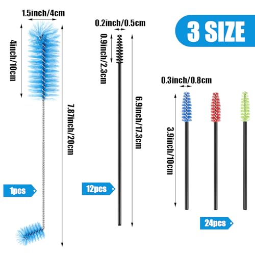 37 Pieces Hummingbird Feeder Cleaning Brush 3 Size Mini Nylon Tube Brushes Set 2 in 1 Double Headed Hummingbird Brush Cleaner for Bottles Tubes Jars Bird Feeder(Blue) - color: Blue