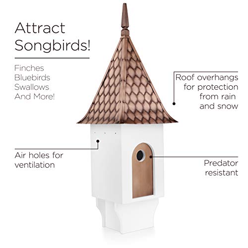 Chateau Bird House – Pure Copper Diamond Pattern Roof by Good Directions - style: Chateau