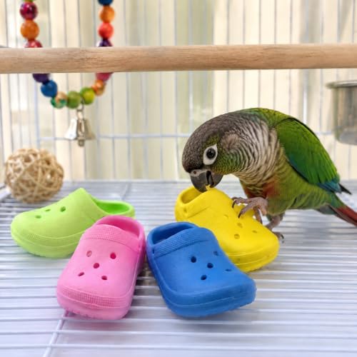 Bonka PK12 Mini Sandals 3" Soft Bird Foot Toys 12 Pack Chew Toy | Soft colorful foot toys with five attachment holes for creative bird toy customization and enrichment - size: (12) Sandals