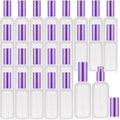 Roshtia 30 Pcs Glass Spray Bottle Clear Empty Bottles Small Refillable Reusable Perfume Bottle with Fine Mist Sprayer Pump for Face Body Travel(3.4 oz,Purple) - color: Purple, size: 3.4 oz