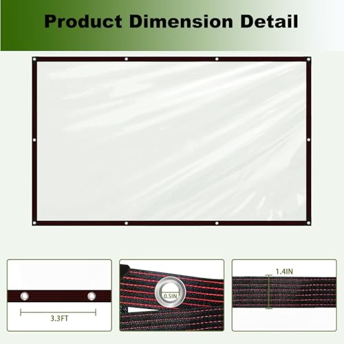 4.7Mil Clear Tarp Waterproof with Grommets,3x6ft Lightweight Transparent Vinyl Tarpaulin for Dustproof, Garden Fence, Plant Cover, Patio Chicken Coop - size: 3ft×6ft