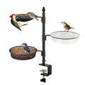 Balcony & Porch Deck Railing Bird Feeder - 3 Tray, Bath Spa, Great for Attracting Wild Bird - color: 3 Tier deck bird feeder bronze