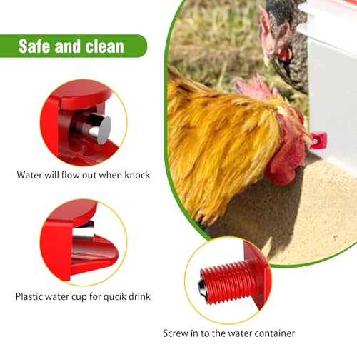 Horizontal Chicken Water Nipples Automatic Poultry Waterer Nipples Kit Drinker with Drill Bit(10)