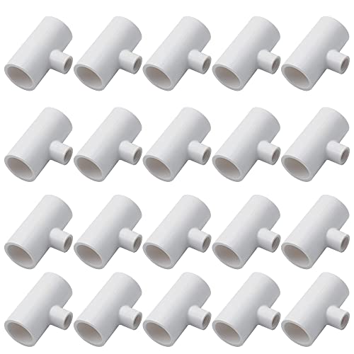 PVC Reducing Tee Fittings for Threaded Nipples Chicken Waterer, 20 | Schedule 40 PVC Piping,1/2" Pipe with 1/8" FPT Thread | No-Drill Install,No Leak|Fits Poultry Nipple Waterer