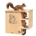 Extra Large Squirrel House for Outside, Wooden Squirrel Nesting Box | Solid Pine Den Box, Predator Guard & Easy-Clean Front Door, Enhanced Protection, Backyard Habitat Shelter for Outdoor Winter - size: Extra Large