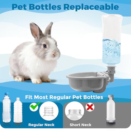 VANNON Anti-Splash Pet Water Bowl for Crates, 23oz Gravity Dispenser, Grey | 23oz anti-splash gravity water bowl with a floating disk for cleaner drinking and fewer refills throughout the day. - color: A-Grey, size: 23oz