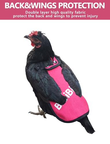 4 PCS Chicken Saddles for Hens, Adjustable Strap Chicken Aprons, Lightweight Breathable Hen Back Protector Fits Medium and Large Size Hens