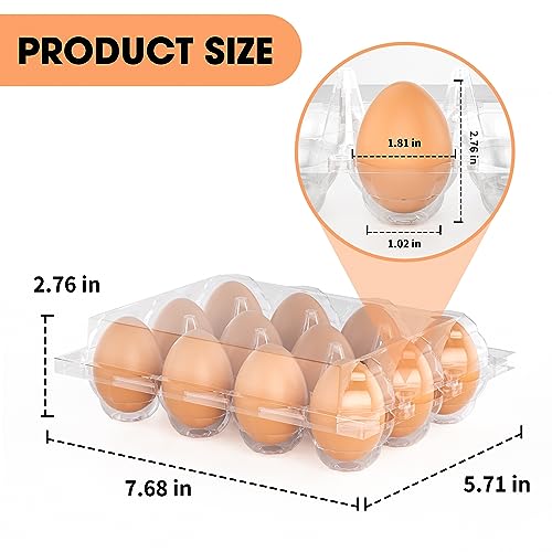 180 Pack Egg Cartons Cheap Bulk 12 Count Plastic Egg Containers 3x4 Grids | Reusable Bulk Egg Carton Clear Egg Holder for Home Ranch Farm Commercial Market Display Plastic Egg Contain for Craft Project - size: 180Pack-3x4 Grids