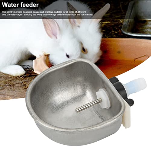 10PCS Rabbit Feeder Bowls, Rabbit Drinker Rabbit Nipple Water Bowl Stainless Steel Nipple Drinking Water Bowl Hanging Cage Bowl Feeding Tool for Rabbit Squirrels Chinchilla Hamster