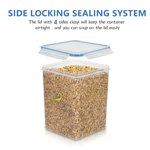 Bird Seed Storage Container,5.49Qt/5.2L Airtight Bird Food Container,Birds Seeds Containers with Scoop,Pet Food Storage Containers for Wild Birds Seeds Dispenser |Storing Sunflower Seed|BPA Free-Blue