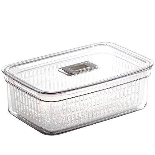 BINO | Produce Saver - 15.2 Cup/3.6L | Fridge Storage Containers for Fruits and Vegetables | Vegetable Storage with Adjustable Air Vent, Removable Basket | BPA-Free Fridge Organizers and Storage - size: 15.2 Cup