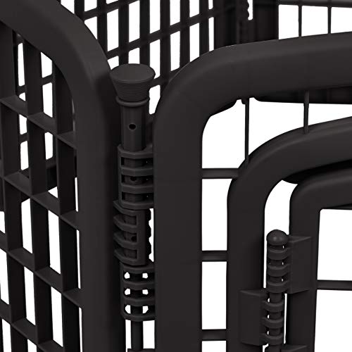 Amazon Basics 8-Panel Octagonal Plastic Dog Playpen, Portable Indoor/Outdoor Pet Fence with Gate, Exercise Pen for Puppies and Small Animals, 34 inches, Black - color: Black, size: 34-Inch