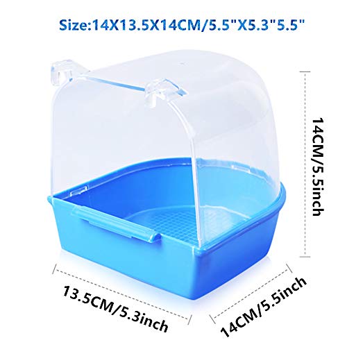 YJJKJ Pet Bird Bath Box, Bird Caged Parrot Bathing Tub | Bird Cage Accessory Bathing Tub Bath for Small Brids Parakeet Canary Budgerigar Lovebirds (White) - color: Transparent