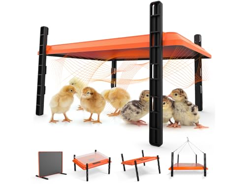 Brooder Plate for Chicks, 12" x 16" Heat Plate for Chicks for 20 Chick, 75 Watts Chicken Coop Heater with Adjustable Temp Timer & Height & Angle, IPX4 Waterproof, UL-Certified