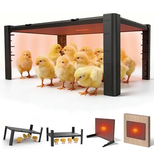 Brooder Plate for Chicks – Adjustable Chick Heat Plate, Heat Plate for Chicks with 95–167℉ Temperature Control, Height Adjustable Chicken Brooder Heater, Anti-Roost Design, Safe ABS Chick Brooder