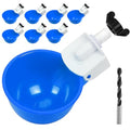 Chicken Waterer Cups, 8 Pack Blue Automatics Chicken Waterer | Professional Poultry Cups Suitable for Chicks, Duck, Turkey and Bunny Various Poultry, Compatible With Various Containers - color: Blue