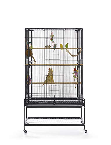 Prevue Pet Products Playtop Flight Bird Cage with Stand - F085, Black