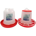 Chicken Waterer and Feeder Set | 1.5 Gallon Poultry Drinker and 11 Pound Feeder Combo | for Chickens, Ducks, Turkeys, Ducklings, Quail, Baby Chicks and More - size: 11 Pound Feeder and 1.5 Gallon Drinker