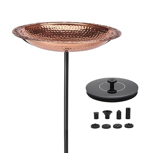 Good Directions Polished Copper Bird Bath with Fountain on Garden Pole 18" - style: Polished w/ Fountain
