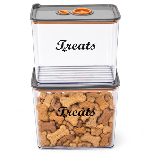 2Pack Pet Food Storage Containers,Airtight Dog Treat Container,Dog Food Storage Container with Tachometer Wheel for Customizing,Suitable for Pet,Bird Seeds,Dog & Cat Treats - color: 2pack
