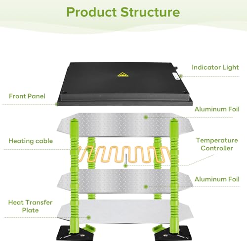 Tetuga Brooder Heat Plate 16 X 22” Chick Heating Plate Warm Up to 50 Chicks | Chicken Heater Plate with Adjustable Height & Angle, Energy-Efficient 50W Chick Warmer Safer Than Brooder Lamp - size: 16x22 Inch