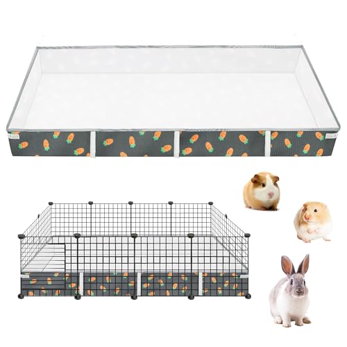 Guinea Pig Cage Liner 24" X 48", Rabbit Cage Liner with Carrot Pattern | Water-resistant and Washable Guinea Pig Liner for Hamster, Hedgehog, Ferrets and Other Small Pet (Dark Green)