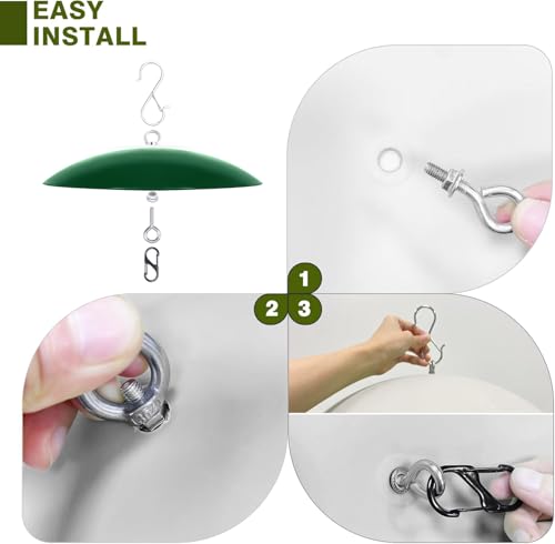 13" Bird Feeder Rain Cover,Bird Feeder Dome,Hummingbird Feeder Squirrel Guard, Proof Bird Feeders Baffle,Smart Birds Feeder's Umbrella(Green), 1 Pack - color: Green, size: 13Inch / 1 Pack