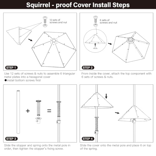 94" Bird Feeding Station Kit with Metal Squirrel Baffle, Heavy Duty Metal Bird Feeding Station with Seed Tray＆Mesh Basket, Easy Assembly Ground Mounted Bird Feeder Pole for Garden Yard Outdoor - size: 94"Bird Feeding Station with Squirrel Baffle
