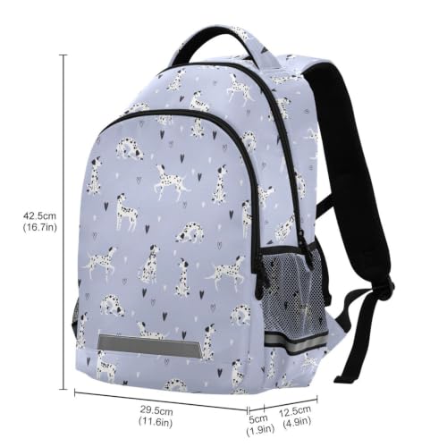 Kids Dalmatian Dogs Backpack for Boys Girls School Bags | Elementary Middle, Travel Daypack Lightweight Waterproof with Reflective Strip - color: Cartoon Dalmatian Dogs