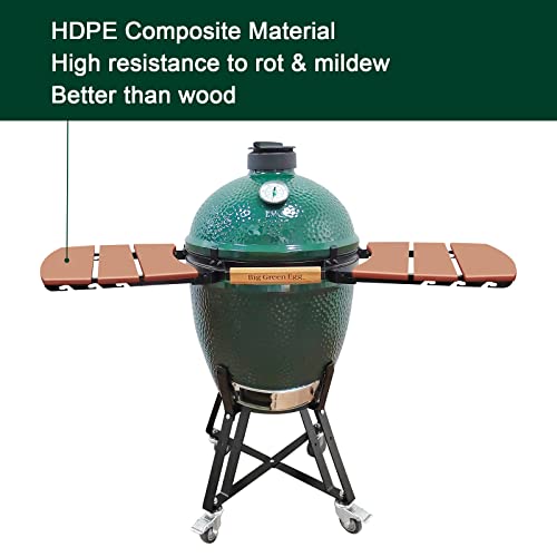 Side Shelves Upgrade Plus Big Green Egg Accessories, Composite 3 Slat Egg Mates for XLarge Big Green Egg with Folding Side Shelves Replacement Parts Grill - size: Plus XL3 Side Shelves