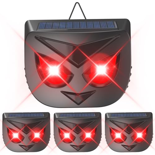Solar Nocturnal Animal Repeller Outdoor Coyote Deterrent Predator Eyes Animal Deterrent Predator Lights for Chicken Coop, Raccoon, Deer, Skunk, Fox Out of Yard Garden Patio, 4 Pack