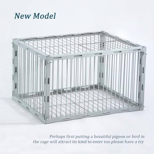 Pigeon Trap with Escape-Proof Design,Birds Trap with One-Way Entry,Chicken and Bird Traps Cage for Pigeon,Portable & Easy Assembly,Unharmful Made of High-Strength Iron with Anti-Rust Paint - size: 17.2"L x 13.2"W x 10.2"H