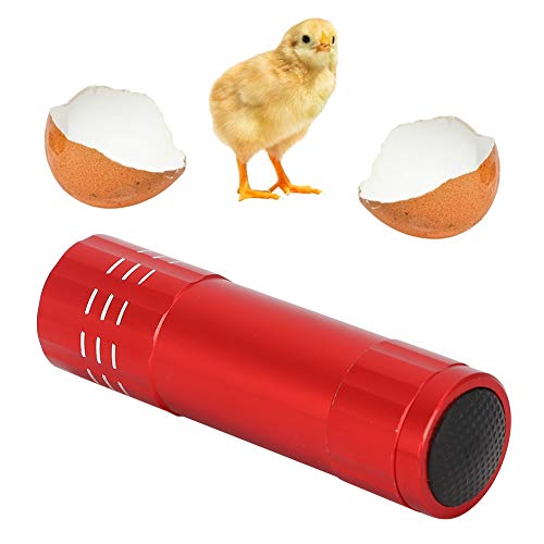 Egg Candler, Cool Light Portable Egg Candling Lamp with High Intensity Light, for Chicken, Goose, Duck, Eggs, Incubation Learning (Red)